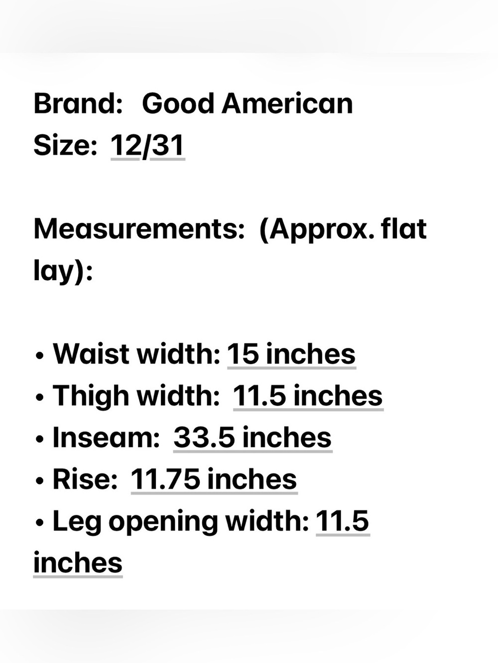 Good American Good Legs Flare Mid Rise Jeans Size 12/31 - Picture 10 of 11